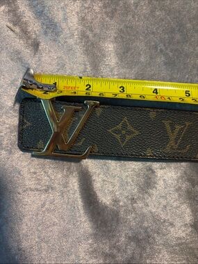 Louis Vuitton Brown Monogram Canvas Men's Belt with Gold LV Buckle